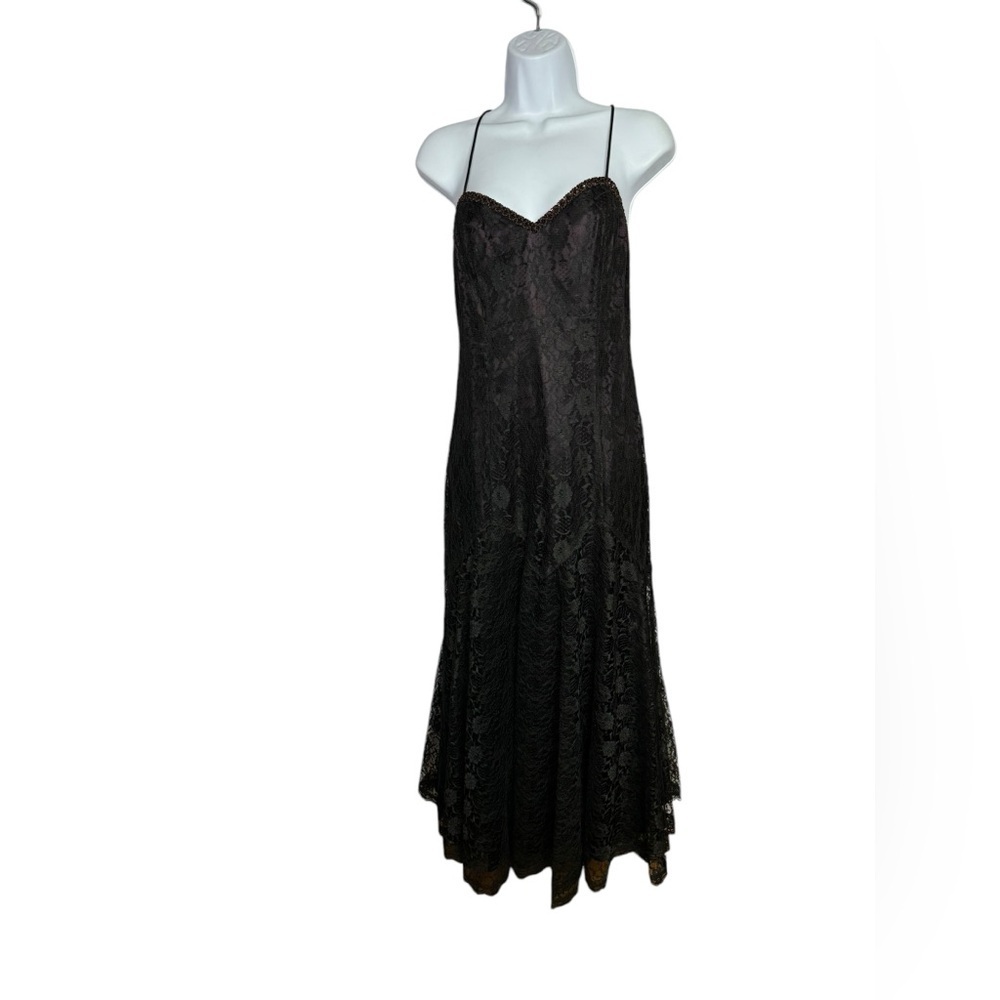 GUNNE SAX SCOTT McClintock BY Jessica McClintock Vtg 1980’s Lace Sequins Dress - Picture 2 of 10